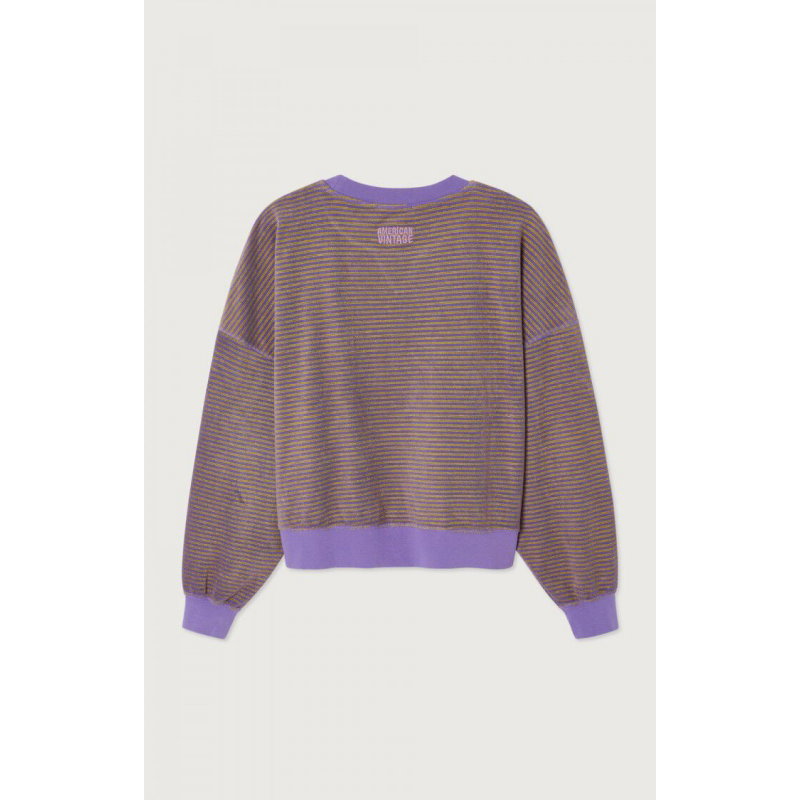 Sweat femme Fuxom | Rayures Prune