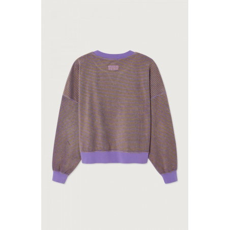 Sweat femme Fuxom | Rayures Prune - American Vintage Femme