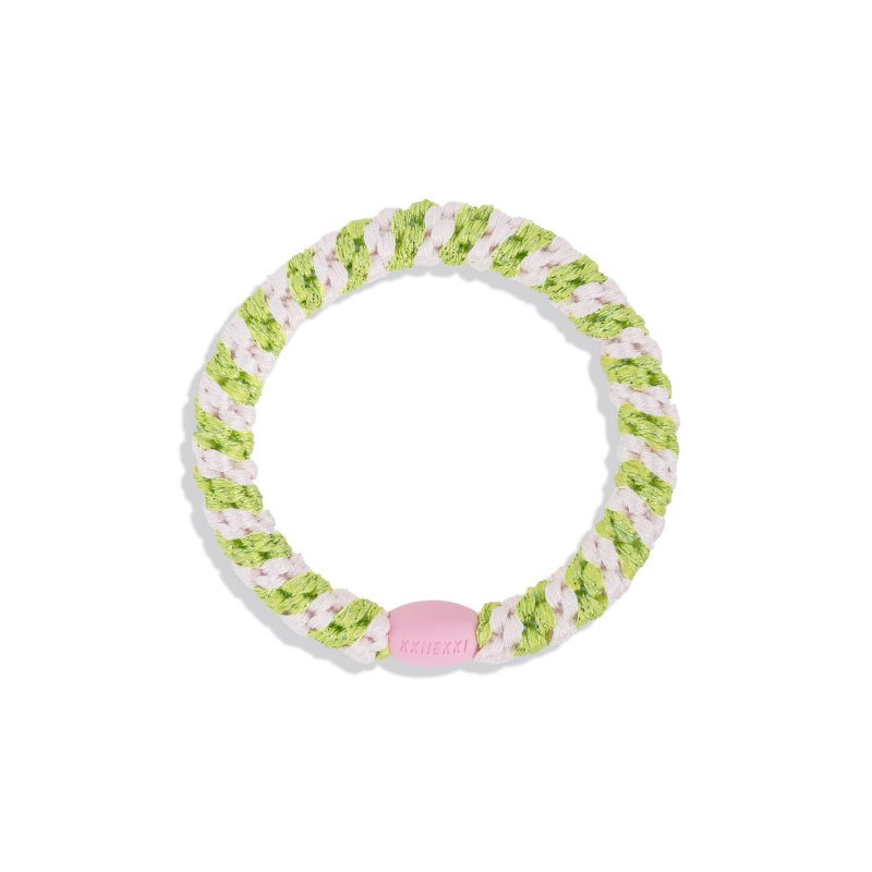 Kknekki | Ballet pink lime glitter stripe
