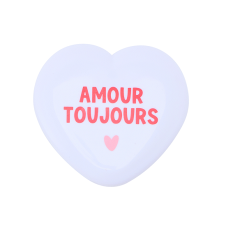 Miroir de poche blanc | Amour toujours - Atelier wagram