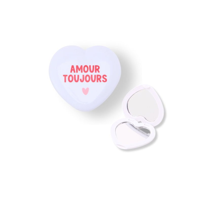 Miroir de poche blanc | Amour toujours
