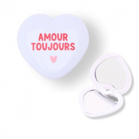 Miroir de poche blanc | Amour toujours - Atelier wagram