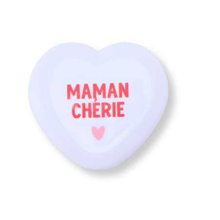 Miroir de poche blanc | Maman chérie - Atelier wagram