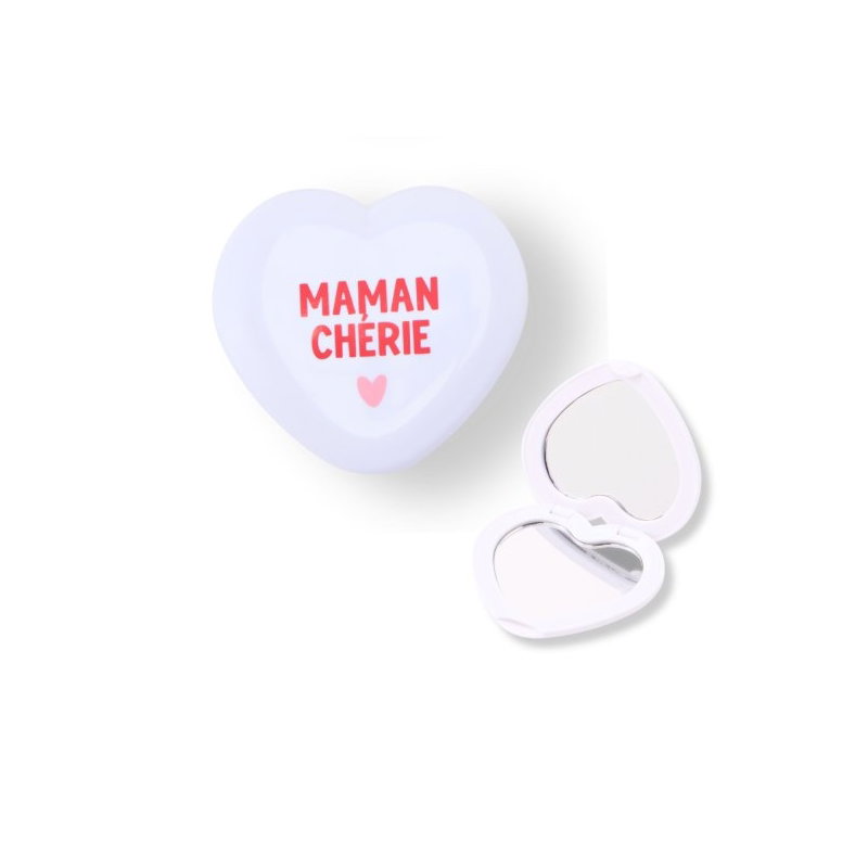 Miroir de poche blanc | Maman chérie
