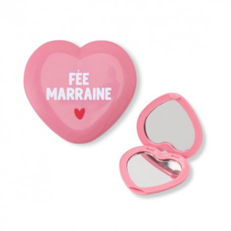 Miroir de poche rose | Fée marraine - Atelier wagram