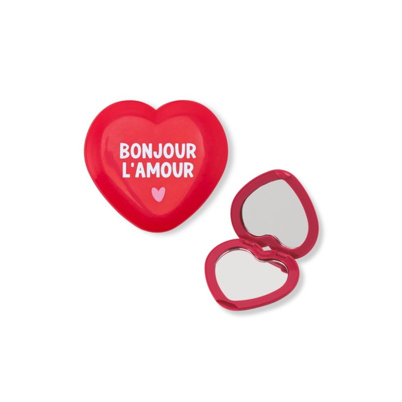 Miroir de poche rose | Bonjour l'amour