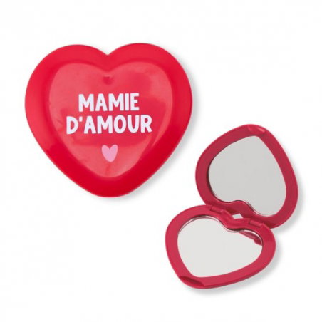 Miroir de poche rouge | Mamie d'amour - Atelier wagram