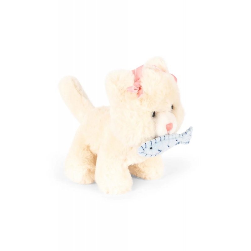 Peluche chat dans son panier