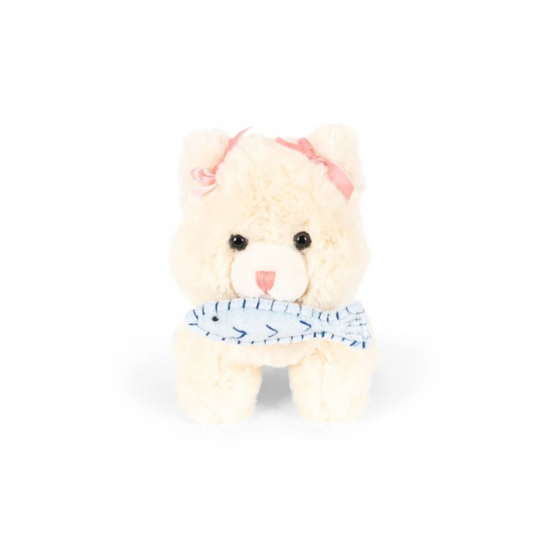 Peluche chat dans son panier