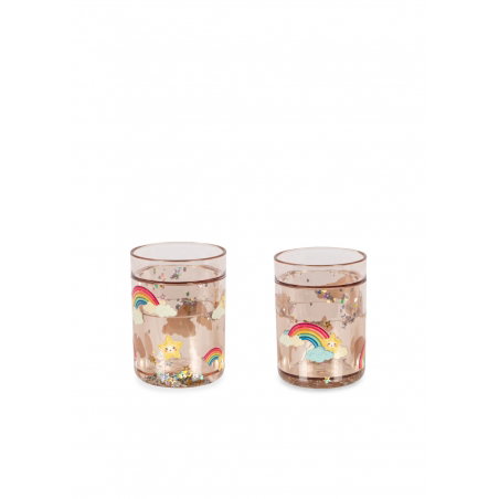 Lot de 2 verres à paillettes | Rainbow Stars - Konges Slojd