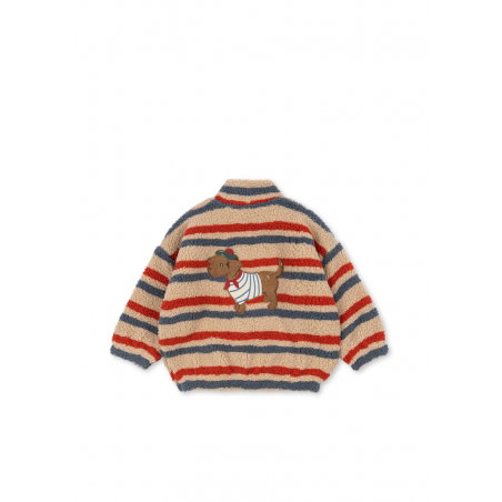 Veste Jody Teddy | Tangerine Stripe - Konges Slojd