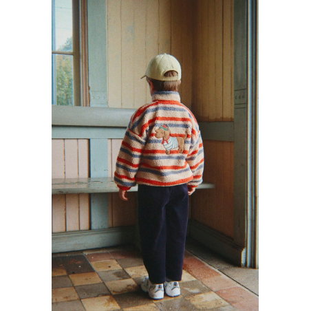 Veste Jody Teddy | Tangerine Stripe - Konges Slojd