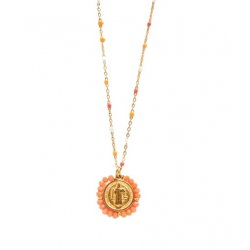 Collier chaîne perlée | Vanille Fraise