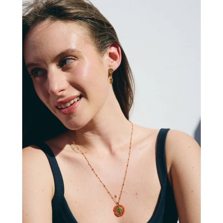 Collier chaîne perlée | Vanille Fraise - Palas