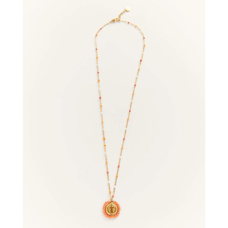 Collier chaîne perlée | Vanille Fraise