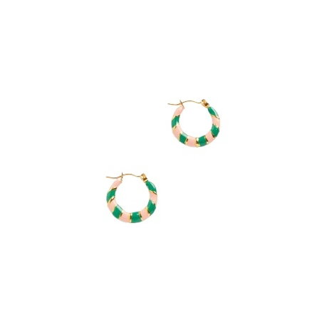 Boucles d'oreilles Twiggy | Vertes et roses - Palas
