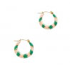 Boucles d'oreilles Twiggy | Vertes et roses