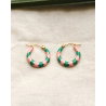 Boucles d'oreilles Twiggy | Vertes et roses