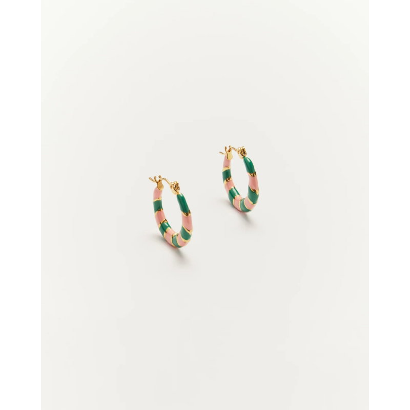 Boucles d'oreilles Twiggy | Vertes et roses