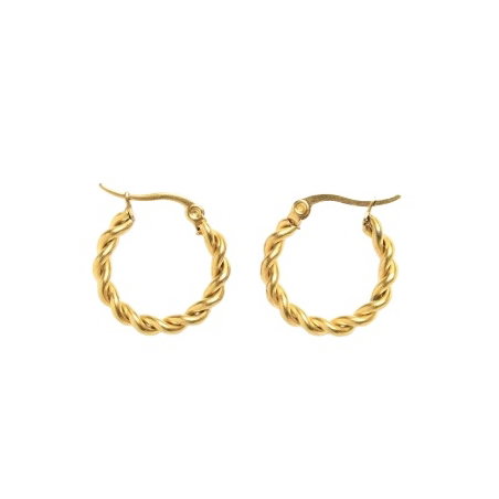 Boucles d'oreilles créoles torsadées | Georgette - Palas