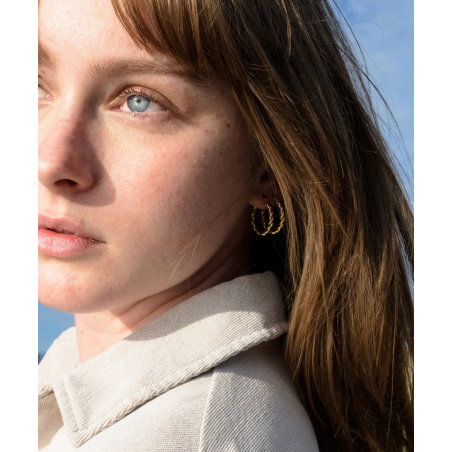 Boucles d'oreilles créoles torsadées | Georgette - Palas