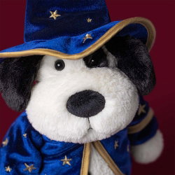 Peluche chien magicien