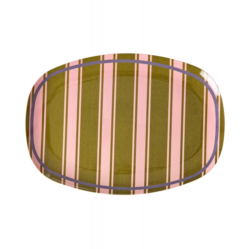 Grande assiette rectangulaire | Stripe Delight