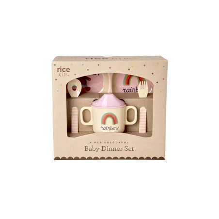 Set vaisselle bébé | Pink ABC - Rice