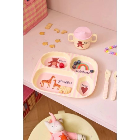 Set vaisselle bébé | Pink ABC - Rice