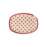 Petite assiette rectangulaire | Coeurs rouges