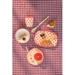 Petite assiette rectangulaire | Coeurs rouges