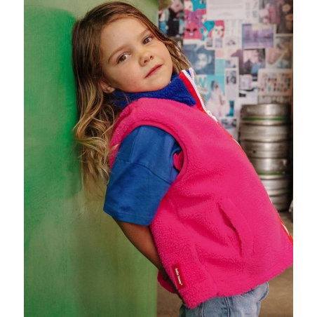 Veste Polaire sans manches enfant | Fushsia - Hello Hossy