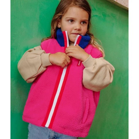 Veste Polaire sans manches enfant | Fushsia - Hello Hossy