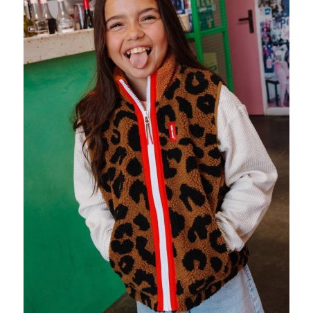 Veste Polaire sans manches enfant | Léopard - Hello Hossy