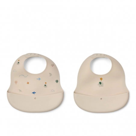 Lot de 2 bavoirs silicone | Flying - Liewood