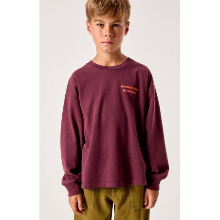 T-shirt enfant Fizvalley  | Aubergine vintage - American Vintage Kids