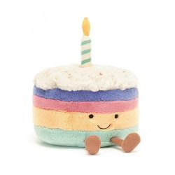 Peluche pâtisserie | Petit gâteau d'anniversaire Rainbow