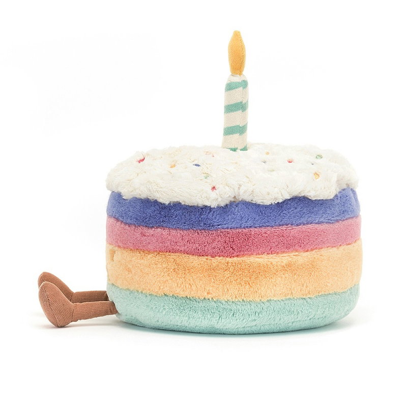 Peluche pâtisserie | Petit gâteau d'anniversaire Rainbow