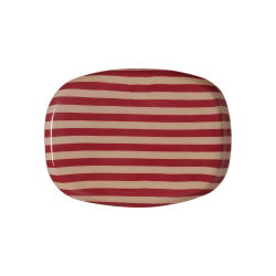 Plateau Coffee 25 cm | Rayures Bordeaux - Bonheur du jour