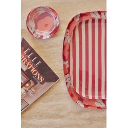 Plateau Coffee 25 cm | Rayures Bordeaux