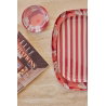 Plateau Coffee 25 cm | Rayures Bordeaux