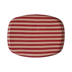 Plateau Coffee 30 cm | Rayures Bordeaux - Bonheur du jour