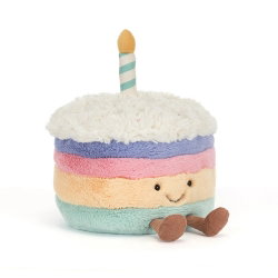 Peluche pâtisserie | Petit gâteau d'anniversaire Rainbow