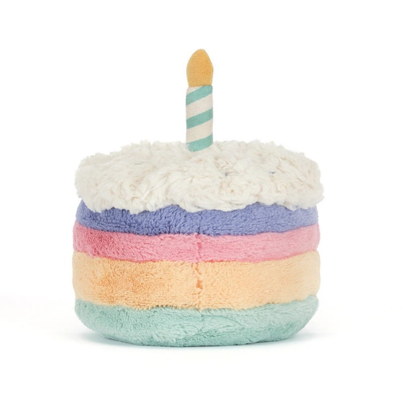 Peluche pâtisserie | Petit gâteau d'anniversaire Rainbow