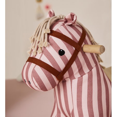 Cheval à bascule Miro | Rayures roses - Kid's concept