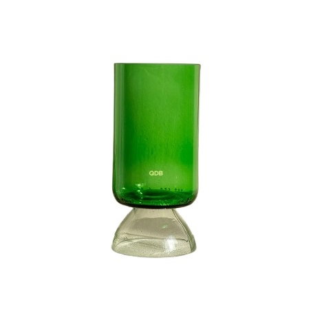 Lot de 2 verres à pied | Vert et blanc - QDB EDITIONS