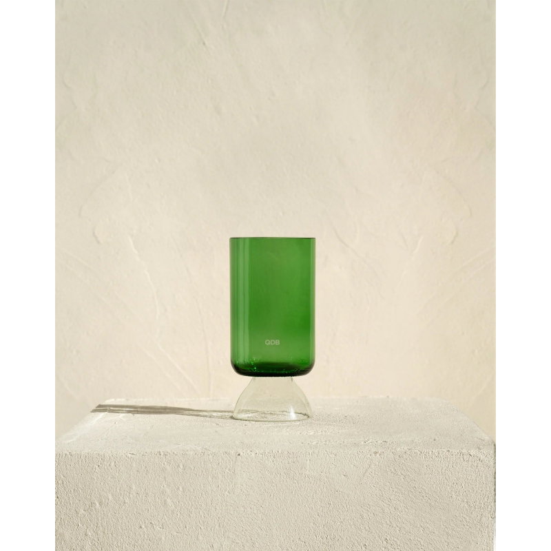 Lot de 2 verres à pied | Vert et blanc