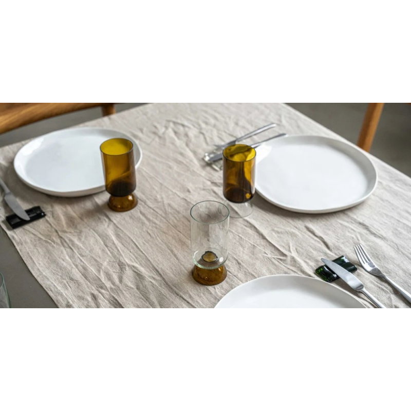 Lot de 2 verres à pied | Cannelle et blanc