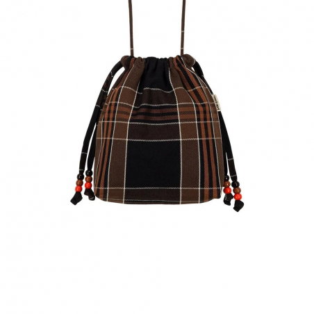 Sac Paloma | Black tartan - Rose in April