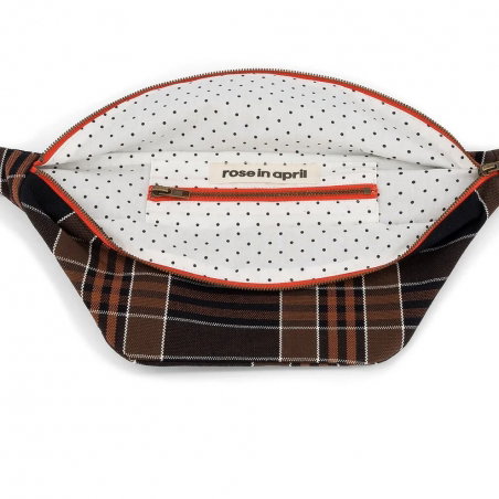 Sac banane | Black tartan - Rose in April